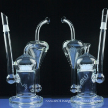 Large Recycler Glass Pipe for Wholesale with Sprinkler Perc (ES-GB-025)